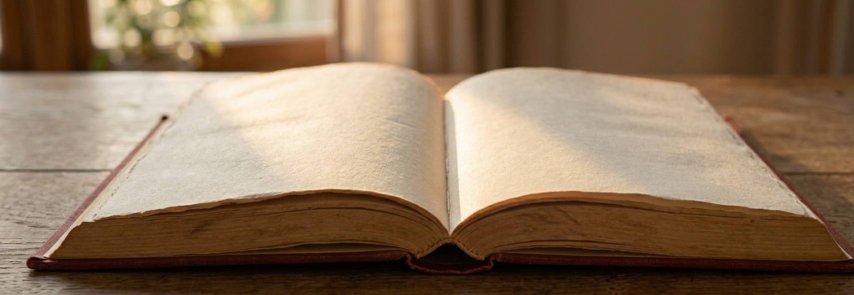 An open book in warm light